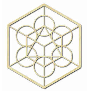 Drevený geometrický obraz na stenu žatva 2