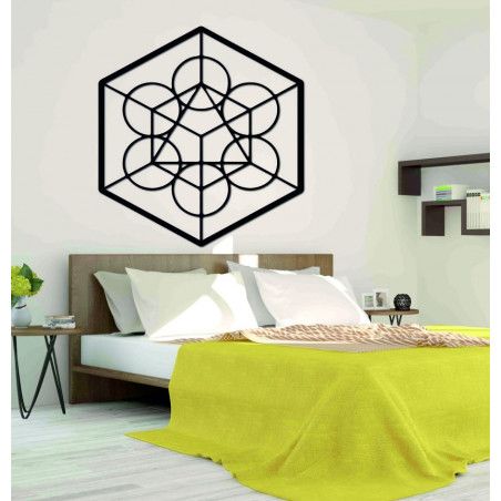 Drevený geometrický obraz na stenu žatva