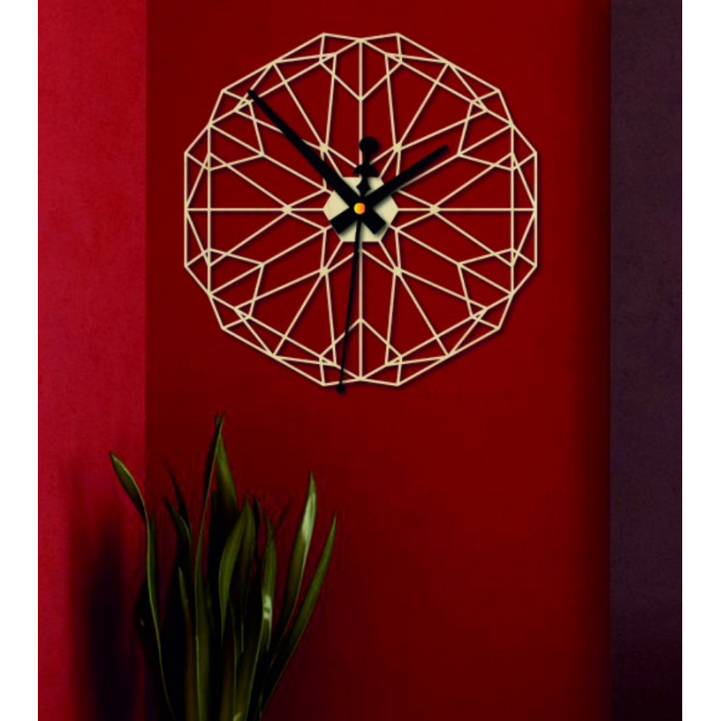 Geometrické hodiny na stenu z drevenej...