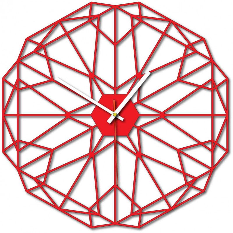 Geometrické nástenné hodiny aj čierne X0097