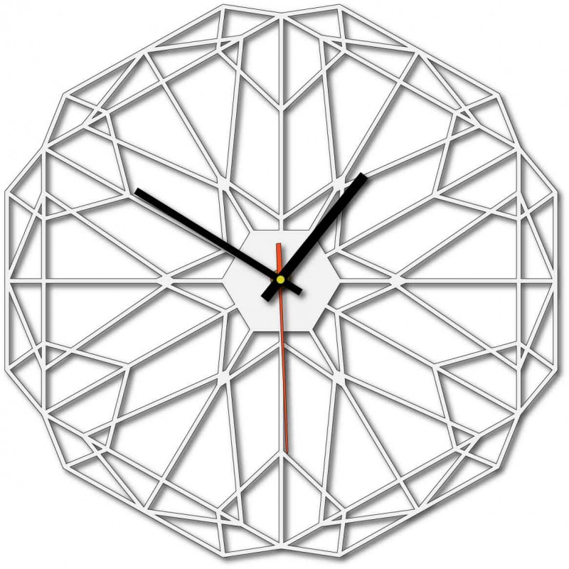Geometrické nástenné hodiny aj čierne X0097
