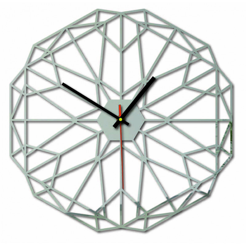 Geometrické nástenné hodiny aj čierne X0097