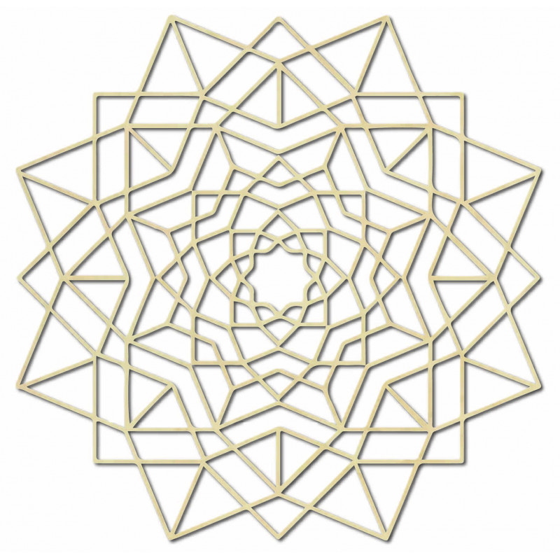 Geometrický obraz na stenu z preglejky kvet