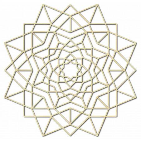 Geometrický obraz na stenu z preglejky kvet