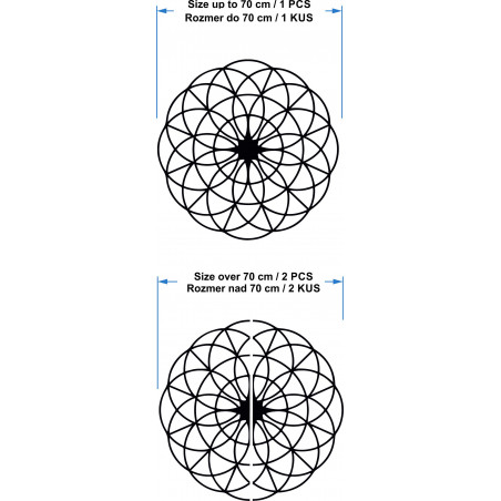 Čarovná drevená mandala na stenu - Kruhy I priemer FI 50, 60, 70, 80, 90, cm