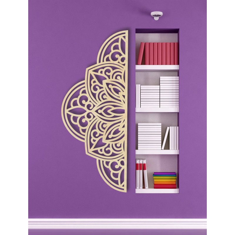 Drevený obraz na stenu polovičná mandala - BOHEMIA