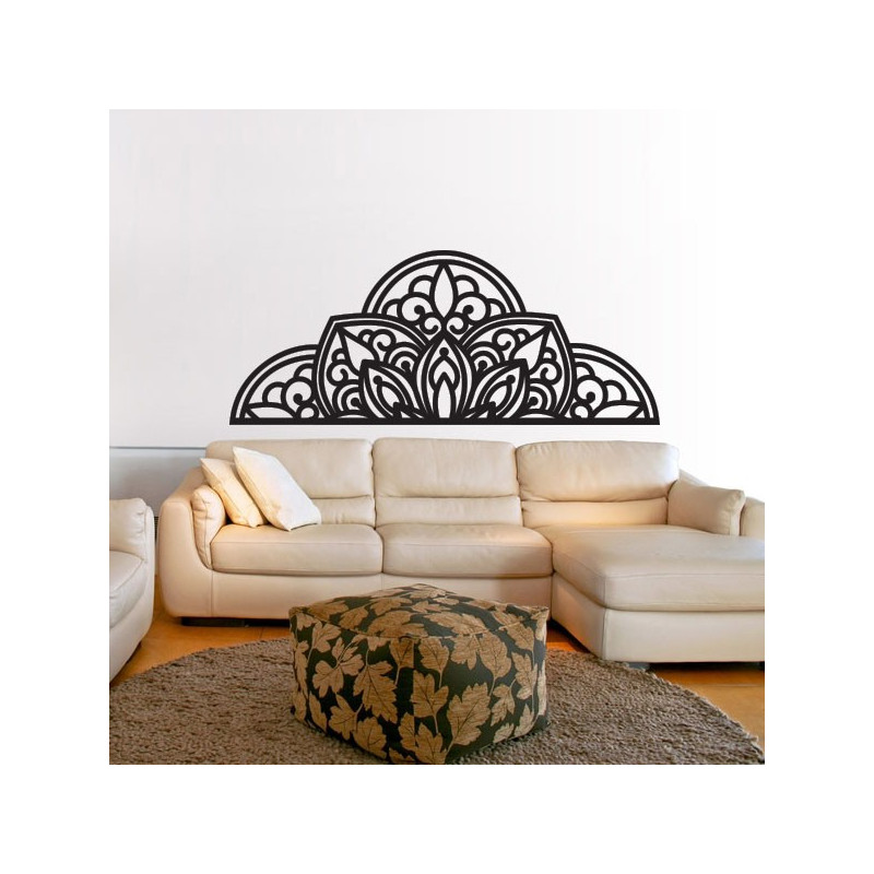 Drevený obraz na stenu polovičná mandala - BOHEMIA