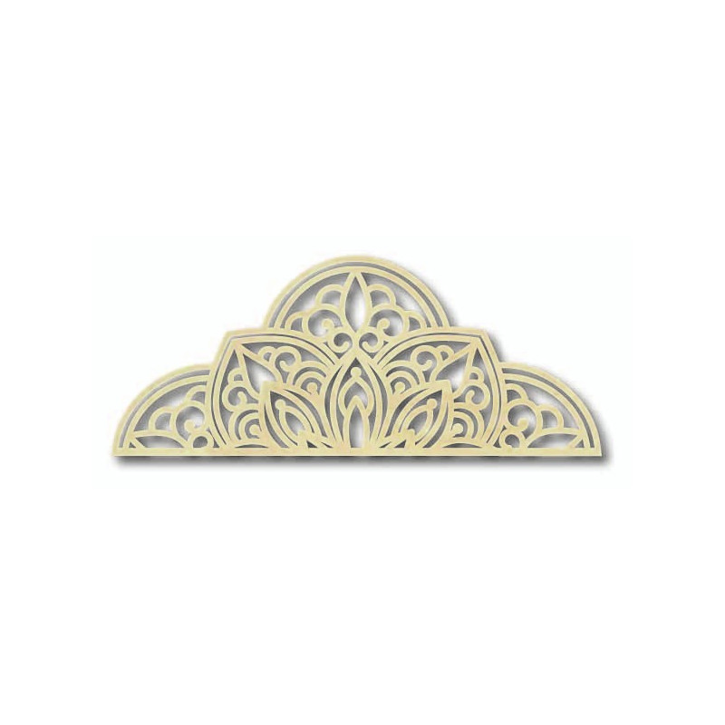 Drevený obraz na stenu polovičná mandala - BOHEMIA