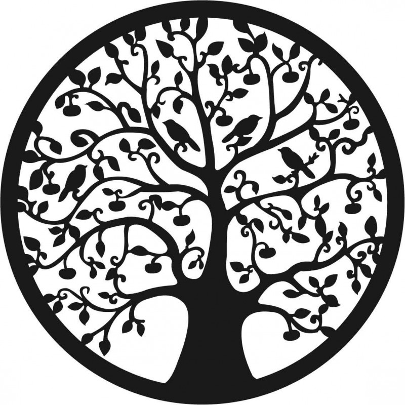 Drevený obraz so stromom a vtákmi - HOJNISŤ