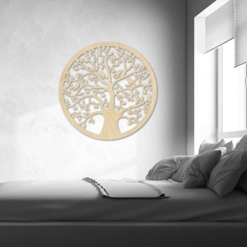 Drevený obraz so stromom a vtákmi - HOJNISŤ