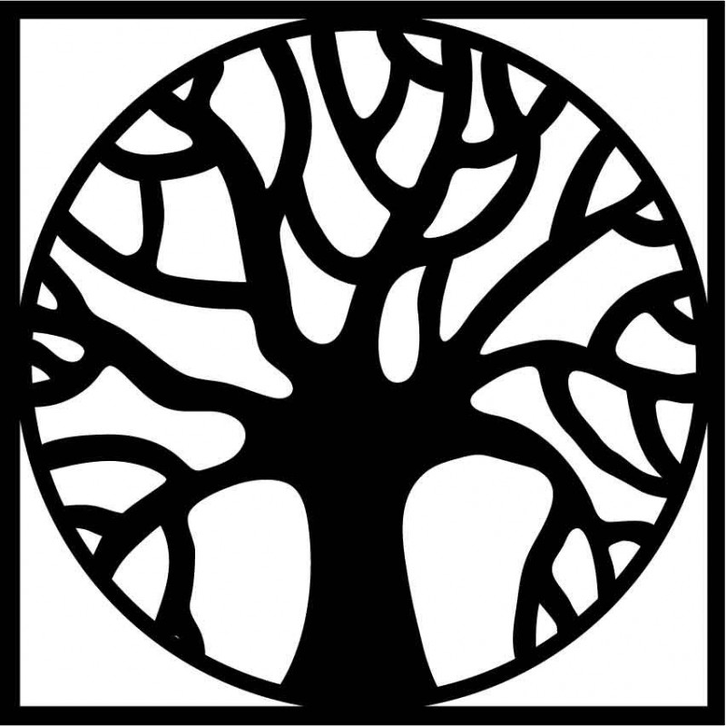 Drevený obraz na stenu strom v kruhu - POCCITT