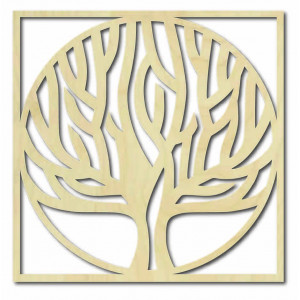 Drevený obraz na stenu strom v ráme UASVED 2