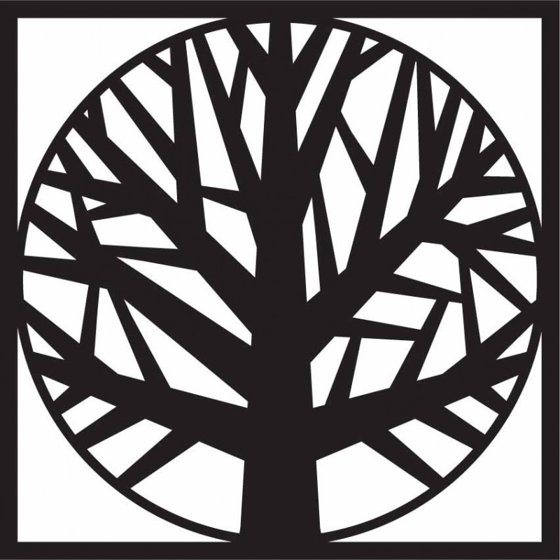 Drevený obraz strom v ráme - OMARF