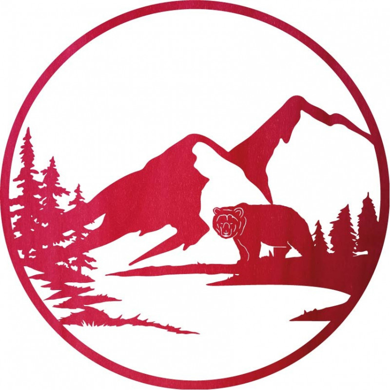 Drevený obraz na stenu silueta medveďa -...