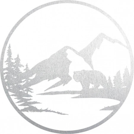 Drevený obraz na stenu silueta medveďa - príroda - VIZZY