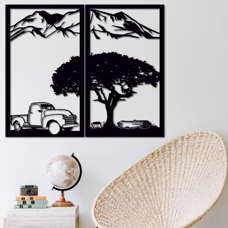 Vyrezávaný dvojdielny obraz na stenu príroda -...