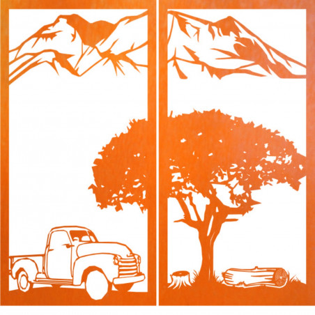 Vyrezávaný dvojdielny obraz na stenu príroda - BULISA