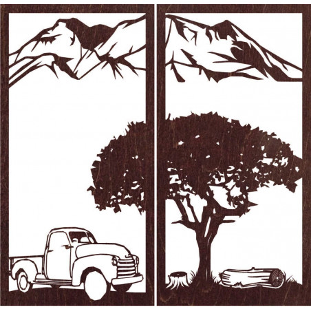 Vyrezávaný dvojdielny obraz na stenu príroda - BULISA