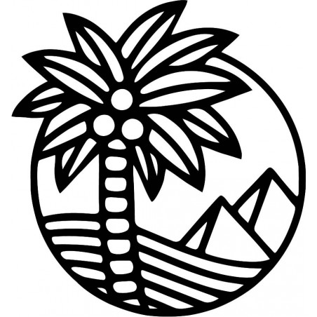 Drevený obraz na stenu palma na pláži - MALLAWI