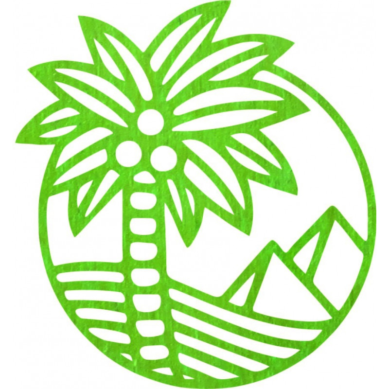 Drevený obraz na stenu palma na pláži - MALLAWI