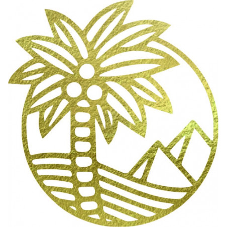 Drevený obraz na stenu palma na pláži - MALLAWI