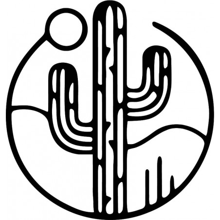 Drevený obraz na stenu kaktus so slnkom - MONK