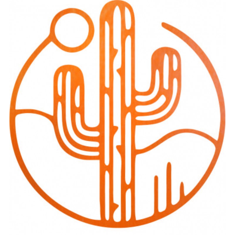 Drevený obraz na stenu kaktus so slnkom - MONK