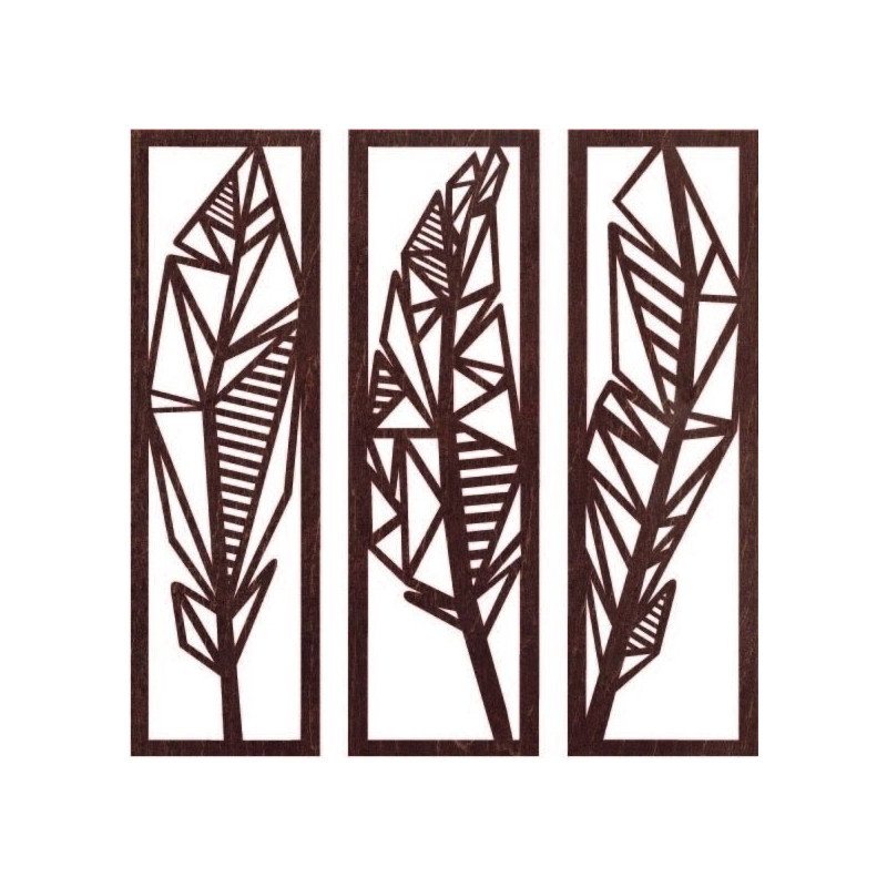 Moderný trojdielny obraz banánové listy - MUSACEAE