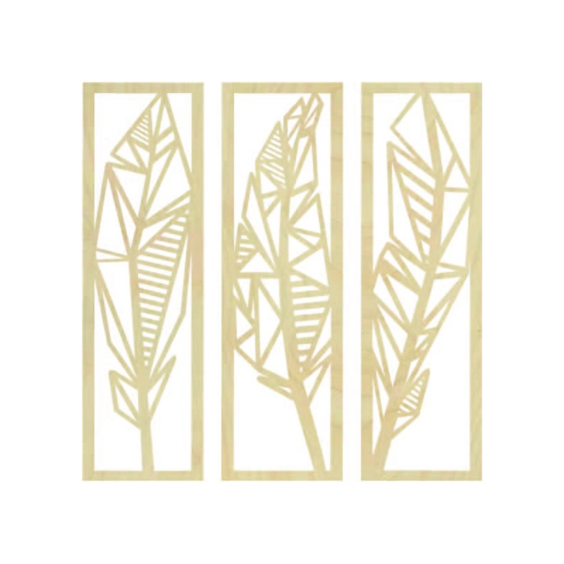 Moderný trojdielny obraz banánové listy - MUSACEAE