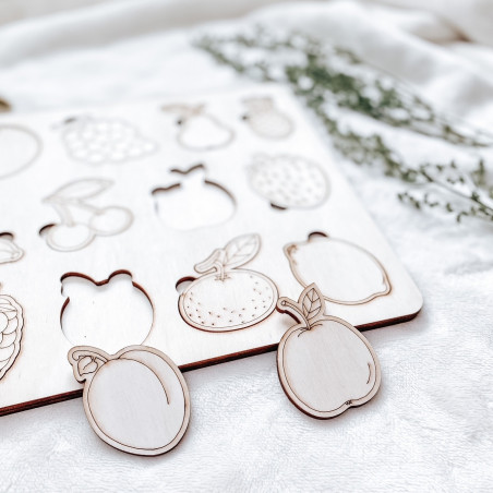 Drevená montessori vkladačka pre deti - OVOCIE | SENTOP | Drevené puzzle 30 x 30 cm  H001