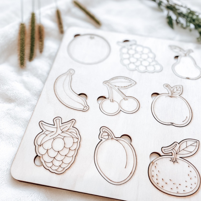 Drevená montessori vkladačka pre deti - OVOCIE...