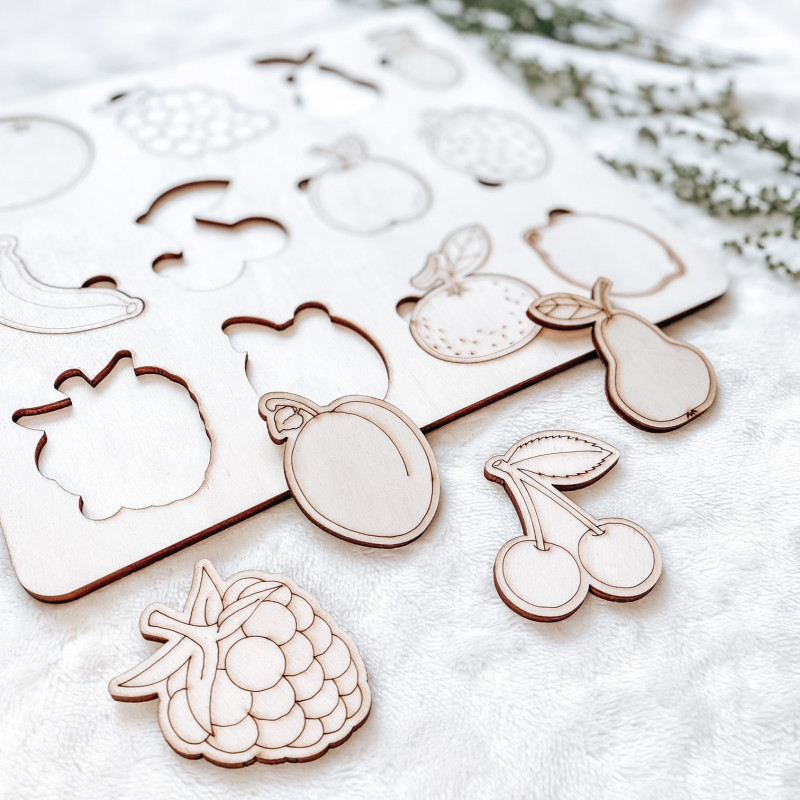 Drevená montessori vkladačka pre deti - OVOCIE...