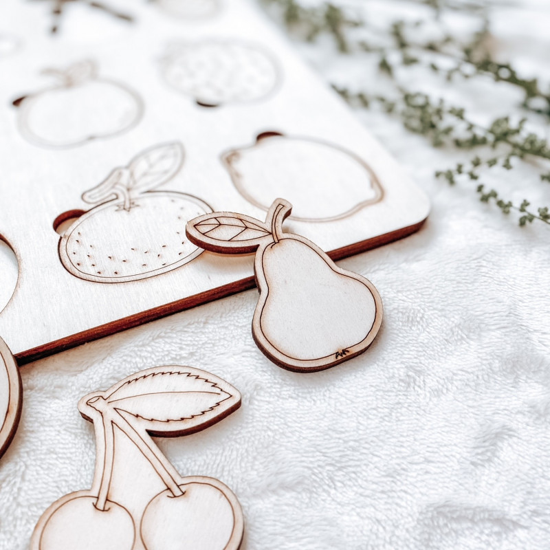 Drevená montessori vkladačka pre deti - OVOCIE...