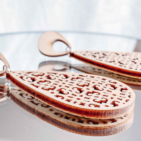 Drevené visiace náušnice JULIEN - MONATY | SENTOP  N001