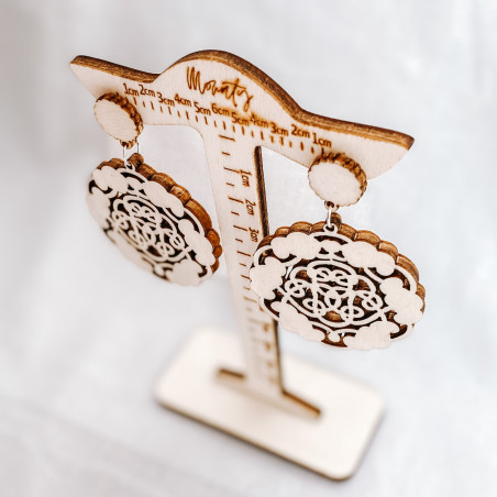Drevené prírodné visiace náušnice AURORA - MONATY | SENTOP N006