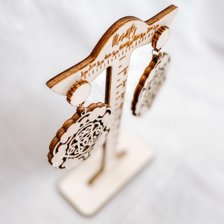 Drevené prírodné visiace náušnice AURORA - MONATY | SENTOP N006