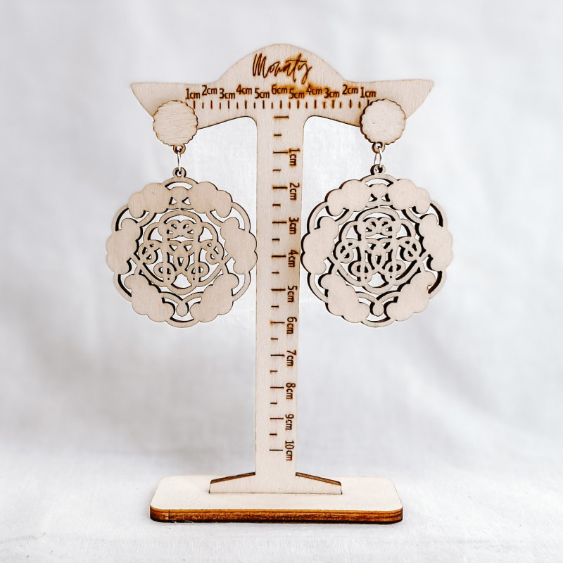 Drevené prírodné visiace náušnice AURORA -...