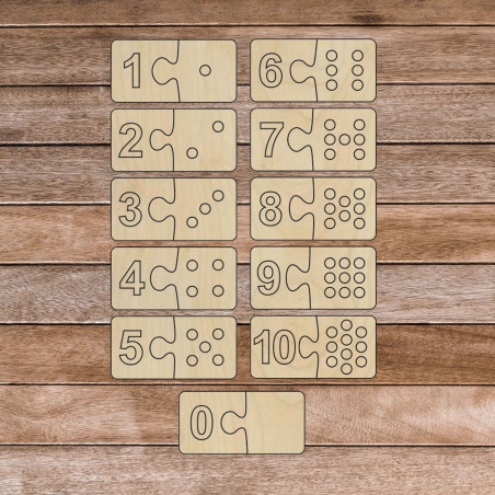 Montessori drevená vkladačka pre deti - dvojdielne - DOMINO