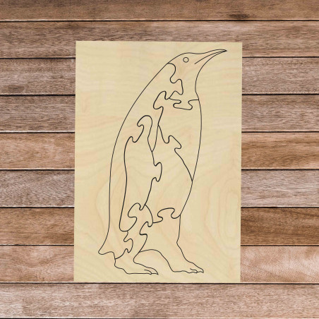 Drevené montessori edukačné puzzle - Tučniak | SENTOP H019 Topoľ