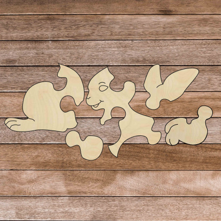 Drevené montessori edukačné puzzle - Zajačik | SENTOP H020 Topoľ