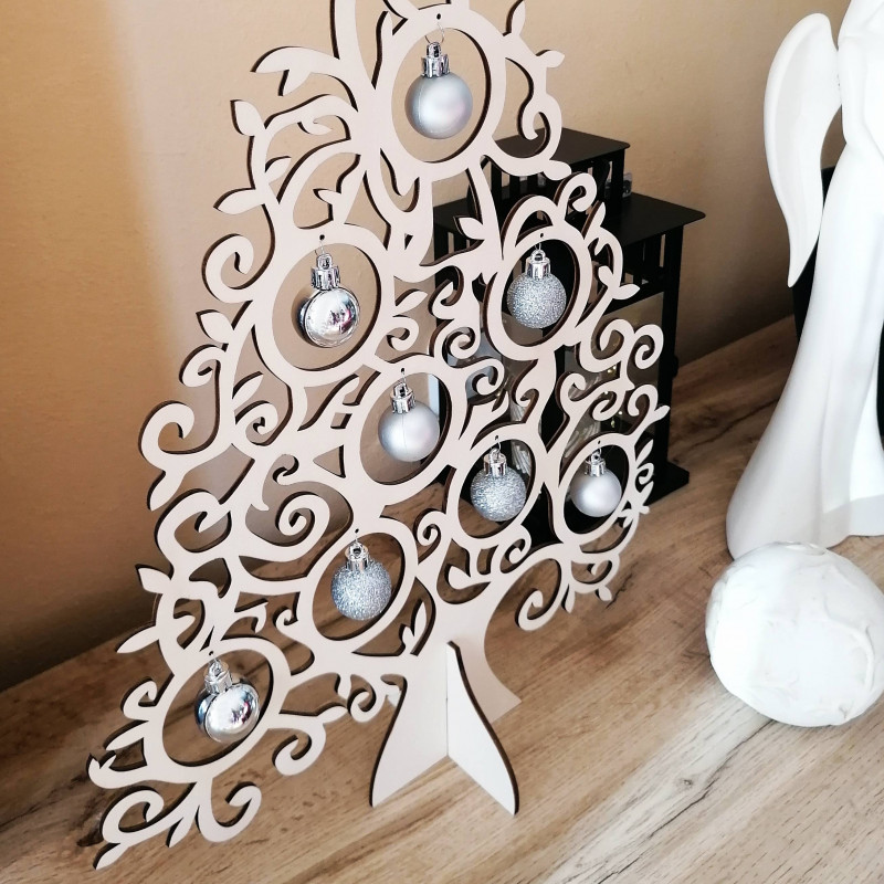 Drevený vianočný strom prírodné drevo - 40 cm,...