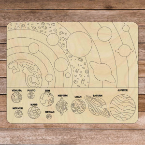 Drevené montessori puzzle - Slnečná sústava 10 dielikov |... 2