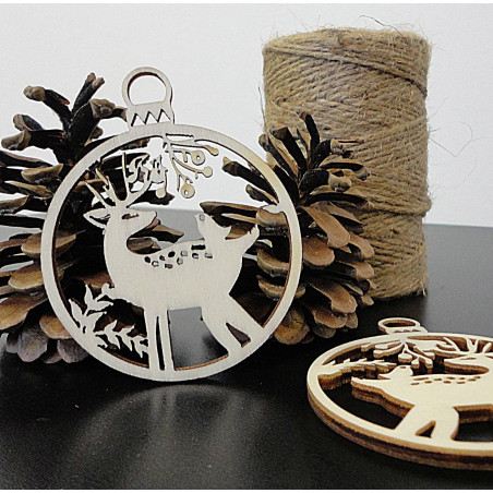 Jelenček vianočná ozdoba z dreva, rozmer: 79x90 mm PR0009