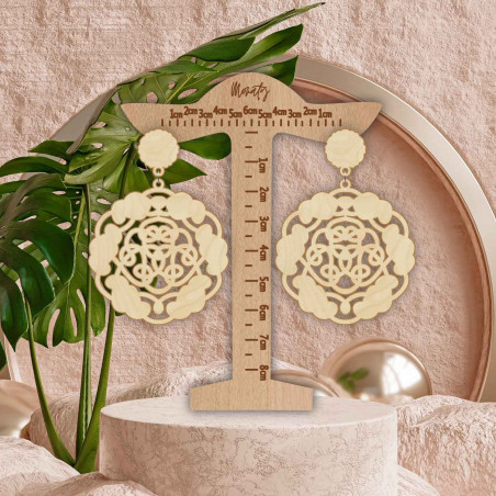 Drevené prírodné visiace náušnice AURORA - MONATY | SENTOP N006