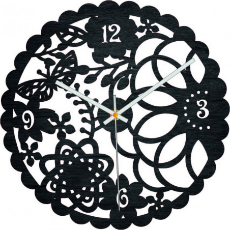 Drevené hodiny na stenu motýlia lúka - FORSED