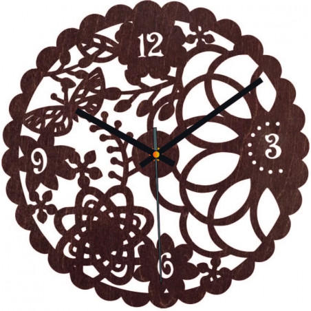 Drevené hodiny na stenu motýlia lúka - FORSED
