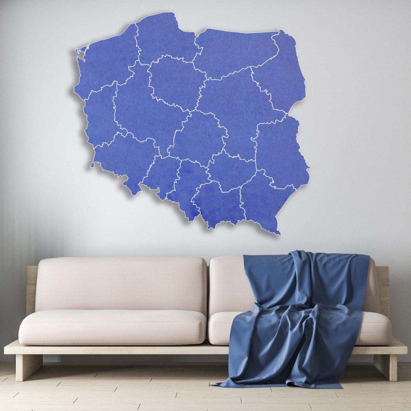 Drevená nástenná mapa Poľská republika - 16...