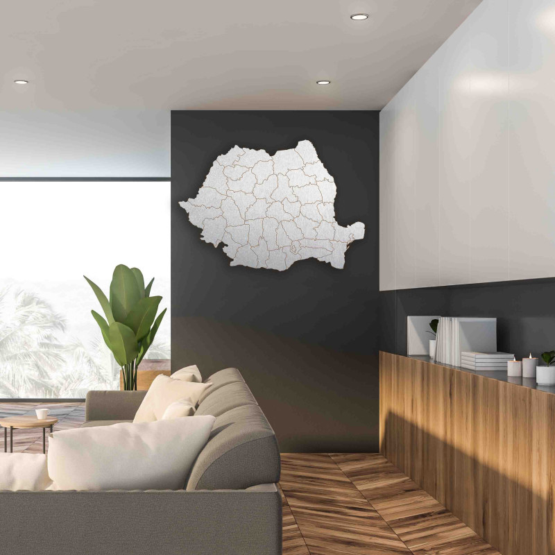 Drevená mapa na stenu Rumunsko - ROMA