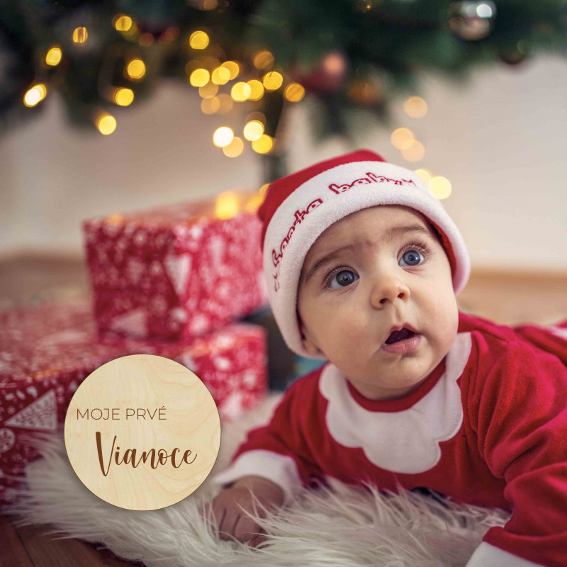Drevený míľnik - Moje prvé Vianoce 1 ks