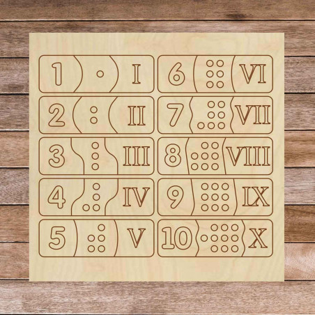 Detská drevená skladačka - Rímske číslice 30 dielikov  | SENTOP H003
